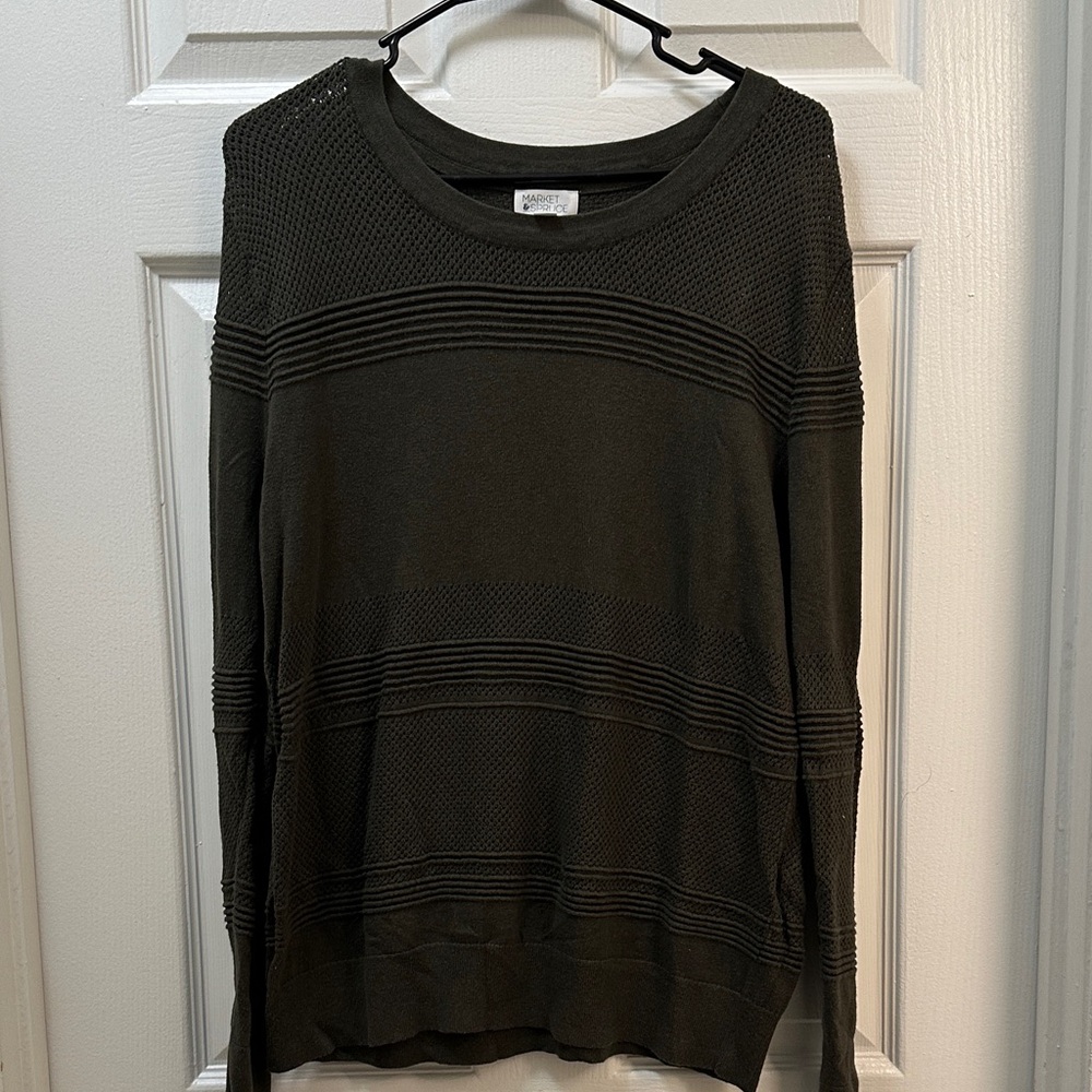 Market & Spruce Olive Crew Neck Sweater